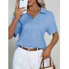 imageImily Bela Womens Short Sleeve Polo T Shirts V Neck Summer Casual Basic Tee TopsSky Blue