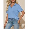 imageImily Bela Womens Short Sleeve Polo T Shirts V Neck Summer Casual Basic Tee TopsSky Blue