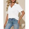 imageImily Bela Womens Short Sleeve Polo T Shirts V Neck Summer Casual Basic Tee TopsWhite