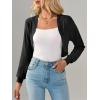 imageImily Bela Womens Summer Cropped Cardigan Casual Long Sleeve Knit Sweaters Open Front Bolero Shrugs for DressesBlack