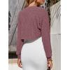 imageImily Bela Womens Summer Cropped Cardigan Casual Long Sleeve Knit Sweaters Open Front Bolero Shrugs for DressesDark Red