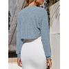 imageImily Bela Womens Summer Cropped Cardigan Casual Long Sleeve Knit Sweaters Open Front Bolero Shrugs for DressesLight Blue