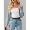 imageImily Bela Womens Summer Cropped Cardigan Casual Long Sleeve Knit Sweaters Open Front Bolero Shrugs for DressesLight Blue