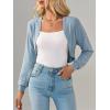imageImily Bela Womens Summer Cropped Cardigan Casual Long Sleeve Knit Sweaters Open Front Bolero Shrugs for DressesLight Blue