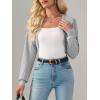 imageImily Bela Womens Summer Cropped Cardigan Casual Long Sleeve Knit Sweaters Open Front Bolero Shrugs for DressesLight Grey
