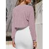 imageImily Bela Womens Summer Cropped Cardigan Casual Long Sleeve Knit Sweaters Open Front Bolero Shrugs for DressesPink