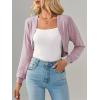 imageImily Bela Womens Summer Cropped Cardigan Casual Long Sleeve Knit Sweaters Open Front Bolero Shrugs for DressesPink