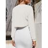 imageImily Bela Womens Summer Cropped Cardigan Casual Long Sleeve Knit Sweaters Open Front Bolero Shrugs for DressesWhite