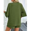 imageImily Bela Womens Two Piece Lounge Set 2025 Summer Casual Oversized Shirts Biker Shorts Matching Airport Travel OutfitArmy Green