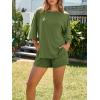 imageImily Bela Womens Two Piece Lounge Set 2025 Summer Casual Oversized Shirts Biker Shorts Matching Airport Travel OutfitArmy Green