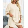 imageImily Bela Womens Two Piece Lounge Set 2025 Summer Casual Oversized Shirts Biker Shorts Matching Airport Travel OutfitBeige