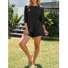 imageImily Bela Womens Two Piece Lounge Set 2025 Summer Casual Oversized Shirts Biker Shorts Matching Airport Travel OutfitBlack
