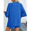 imageImily Bela Womens Two Piece Lounge Set 2025 Summer Casual Oversized Shirts Biker Shorts Matching Airport Travel OutfitBlue
