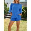 imageImily Bela Womens Two Piece Lounge Set 2025 Summer Casual Oversized Shirts Biker Shorts Matching Airport Travel OutfitBlue