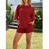 imageImily Bela Womens Two Piece Lounge Set 2025 Summer Casual Oversized Shirts Biker Shorts Matching Airport Travel OutfitBurgundy