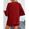 imageImily Bela Womens Two Piece Lounge Set 2025 Summer Casual Oversized Shirts Biker Shorts Matching Airport Travel OutfitBurgundy