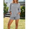 imageImily Bela Womens Two Piece Lounge Set 2025 Summer Casual Oversized Shirts Biker Shorts Matching Airport Travel OutfitGrey