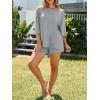 imageImily Bela Womens Two Piece Lounge Set 2025 Summer Casual Oversized Shirts Biker Shorts Matching Airport Travel OutfitGrey