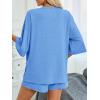 imageImily Bela Womens Two Piece Lounge Set 2025 Summer Casual Oversized Shirts Biker Shorts Matching Airport Travel OutfitLight Blue