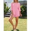 imageImily Bela Womens Two Piece Lounge Set 2025 Summer Casual Oversized Shirts Biker Shorts Matching Airport Travel OutfitPink