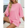 imageImily Bela Womens Two Piece Lounge Set 2025 Summer Casual Oversized Shirts Biker Shorts Matching Airport Travel OutfitPink