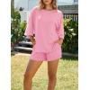 imageImily Bela Womens Two Piece Lounge Set 2025 Summer Casual Oversized Shirts Biker Shorts Matching Airport Travel OutfitPink