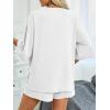 imageImily Bela Womens Two Piece Lounge Set 2025 Summer Casual Oversized Shirts Biker Shorts Matching Airport Travel OutfitWhite