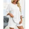 imageImily Bela Womens Two Piece Lounge Set 2025 Summer Casual Oversized Shirts Biker Shorts Matching Airport Travel OutfitWhite