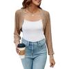 imageImily Bela Womens Summer Cropped Cardigan Casual Long Sleeve Knit Sweaters Open Front Bolero Shrugs for DressesBrown