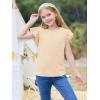 imageImily Bela Girls Ruffle Sleeve Shirts Summer Crewneck Eyelet Tee Tops Casual Cute Blouse 415 YearsApricot