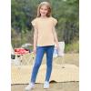 imageImily Bela Girls Ruffle Sleeve Shirts Summer Crewneck Eyelet Tee Tops Casual Cute Blouse 415 YearsApricot