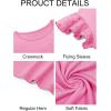imageImily Bela Girls Ruffle Sleeve Shirts Summer Crewneck Eyelet Tee Tops Casual Cute Blouse 415 YearsBright Pink