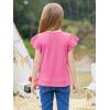 imageImily Bela Girls Ruffle Sleeve Shirts Summer Crewneck Eyelet Tee Tops Casual Cute Blouse 415 YearsBright Pink