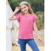 imageImily Bela Girls Ruffle Sleeve Shirts Summer Crewneck Eyelet Tee Tops Casual Cute Blouse 415 YearsBright Pink