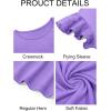 imageImily Bela Girls Ruffle Sleeve Shirts Summer Crewneck Eyelet Tee Tops Casual Cute Blouse 415 YearsDark Purple