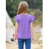 imageImily Bela Girls Ruffle Sleeve Shirts Summer Crewneck Eyelet Tee Tops Casual Cute Blouse 415 YearsDark Purple