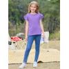 imageImily Bela Girls Ruffle Sleeve Shirts Summer Crewneck Eyelet Tee Tops Casual Cute Blouse 415 YearsDark Purple