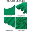 imageImily Bela Girls Ruffle Sleeve Shirts Summer Crewneck Eyelet Tee Tops Casual Cute Blouse 415 YearsGreen