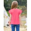 imageImily Bela Girls Ruffle Sleeve Shirts Summer Crewneck Eyelet Tee Tops Casual Cute Blouse 415 YearsHot Pink