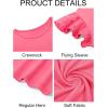 imageImily Bela Girls Ruffle Sleeve Shirts Summer Crewneck Eyelet Tee Tops Casual Cute Blouse 415 YearsHot Pink