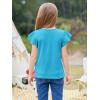 imageImily Bela Girls Ruffle Sleeve Shirts Summer Crewneck Eyelet Tee Tops Casual Cute Blouse 415 YearsLake Blue