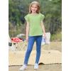 imageImily Bela Girls Ruffle Sleeve Shirts Summer Crewneck Eyelet Tee Tops Casual Cute Blouse 415 YearsLight Green