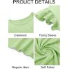 imageImily Bela Girls Ruffle Sleeve Shirts Summer Crewneck Eyelet Tee Tops Casual Cute Blouse 415 YearsLight Green