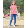 imageImily Bela Girls Ruffle Sleeve Shirts Summer Crewneck Eyelet Tee Tops Casual Cute Blouse 415 YearsLight Pink