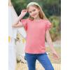 imageImily Bela Girls Ruffle Sleeve Shirts Summer Crewneck Eyelet Tee Tops Casual Cute Blouse 415 YearsLight Pink
