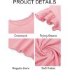 imageImily Bela Girls Ruffle Sleeve Shirts Summer Crewneck Eyelet Tee Tops Casual Cute Blouse 415 YearsLight Pink