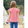 imageImily Bela Girls Ruffle Sleeve Shirts Summer Crewneck Eyelet Tee Tops Casual Cute Blouse 415 YearsLight Pink