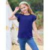 imageImily Bela Girls Ruffle Sleeve Shirts Summer Crewneck Eyelet Tee Tops Casual Cute Blouse 415 YearsNavy Blue
