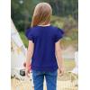 imageImily Bela Girls Ruffle Sleeve Shirts Summer Crewneck Eyelet Tee Tops Casual Cute Blouse 415 YearsNavy Blue