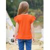 imageImily Bela Girls Ruffle Sleeve Shirts Summer Crewneck Eyelet Tee Tops Casual Cute Blouse 415 YearsOrange